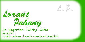 lorant pahany business card